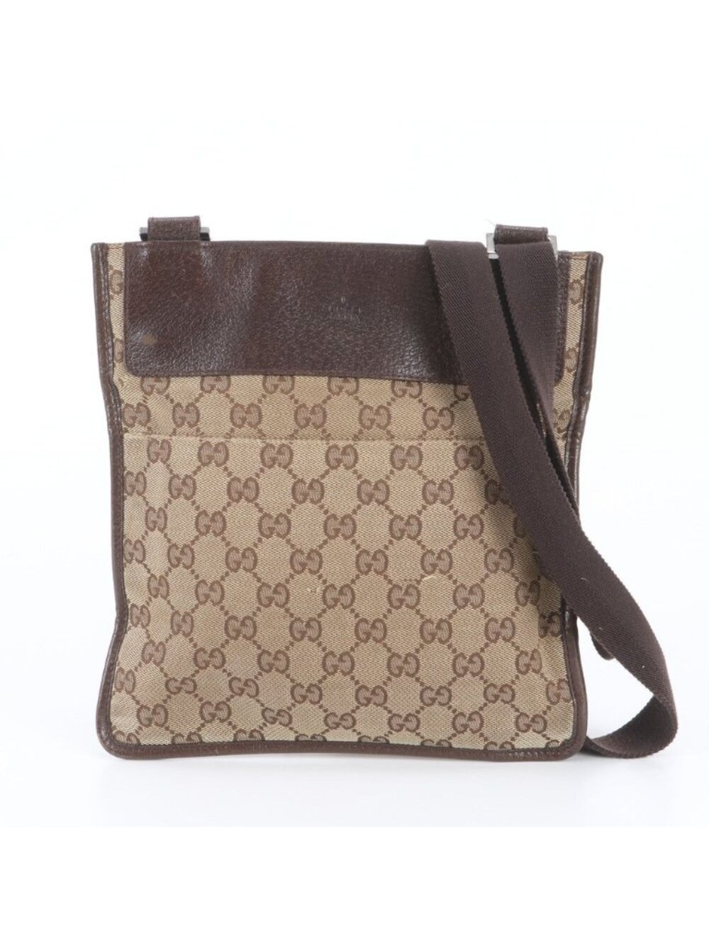 Gucci GG Canvas Leather Shoulder Bag Crossbody Messenger Business